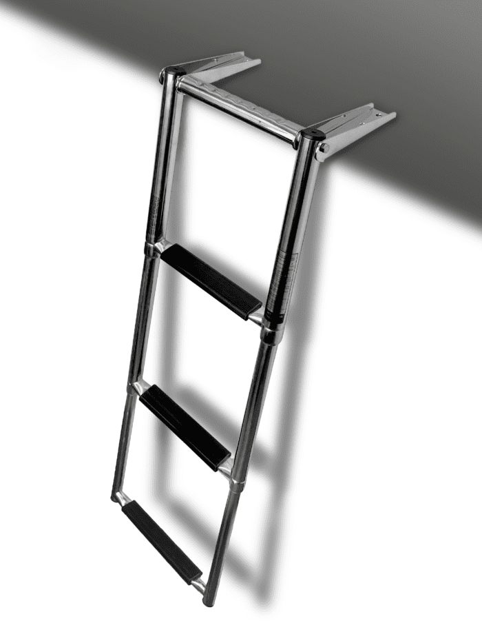 Over-Platform 3-Step Boat Ladder with Heavy Duty Gudgeons and a Secure Grip Handle