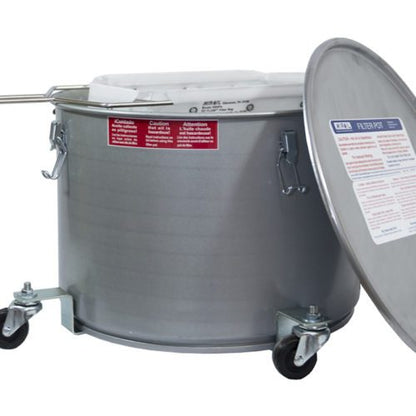 MirOil 60LC Oil Filter Pot With Casters — Easy Filtering of Hot Oil with 55lb (28L) Capacity