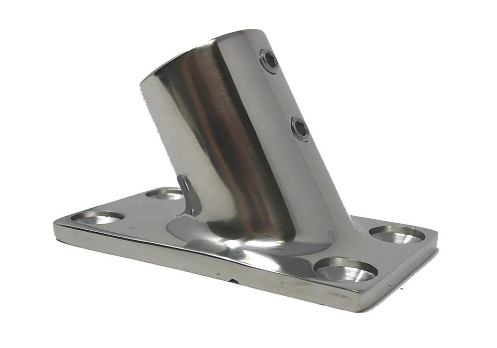 60 degree stainless steel rectangular base for 1" tubing